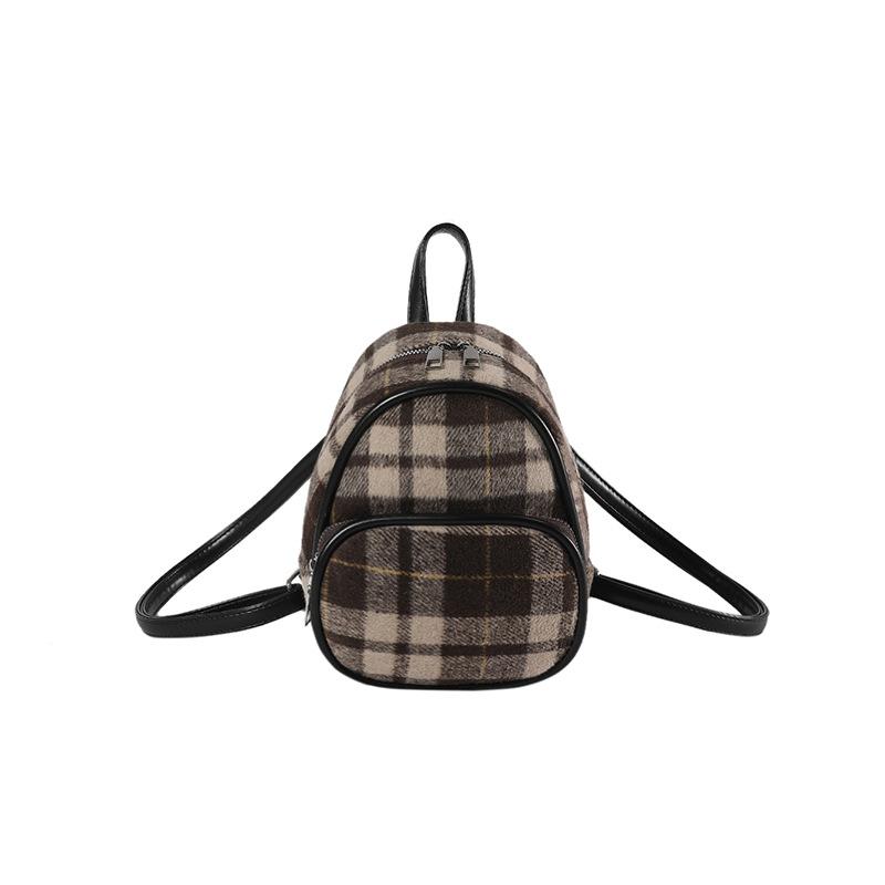 

Корейская версия мини-игрушки очень милая! Портативный рюкзак на одно плечо, многоцелевой, модный и универсальный, в клетку коричневый