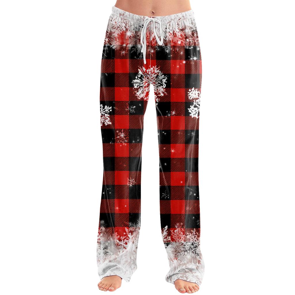 Women's Christmas Print Loose Fit Casual Pants for Holiday