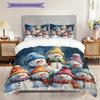 Snowmen Pattern Bedding Quilt Set Quilt Cover Pillowcase Home Decoration Birthday Gift (1 * duvet cover + 2 * pillowcase, without core)
