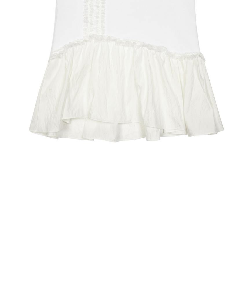 Love Is True Curved L Lace Midi Skirt(White)