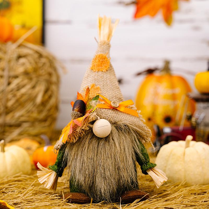Burlap Thanksgiving Charming Gnome Decoration Featuring Harvest Cap And Accents Seasonal