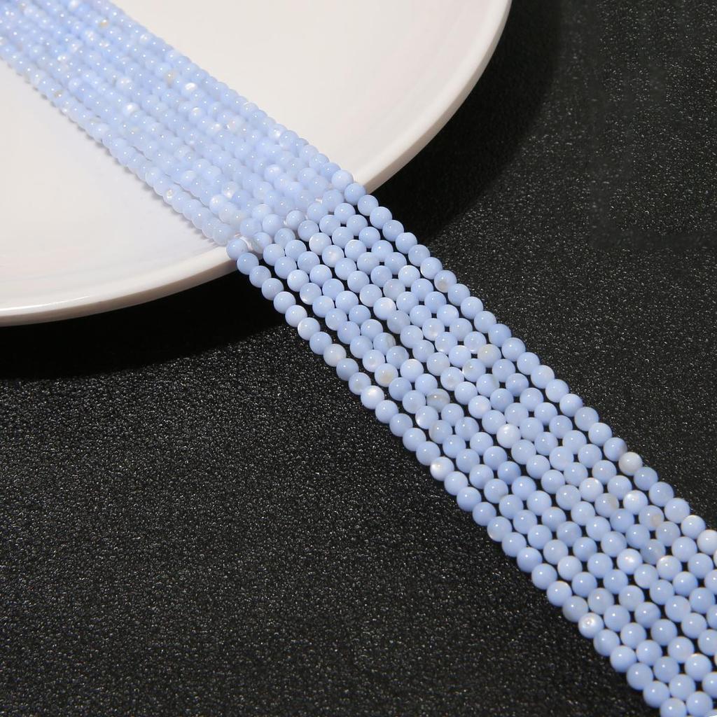 3mm Natur Süßwasser Shell Runde Perlen für Schmuck Machen DIY Armband Necalace Telefon Kette
