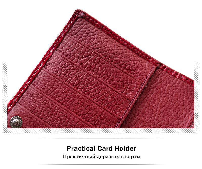 Genuine Leather Women's Wallet with Alligator Pattern - Large Capacity Coin Purse and Patent Leather Design