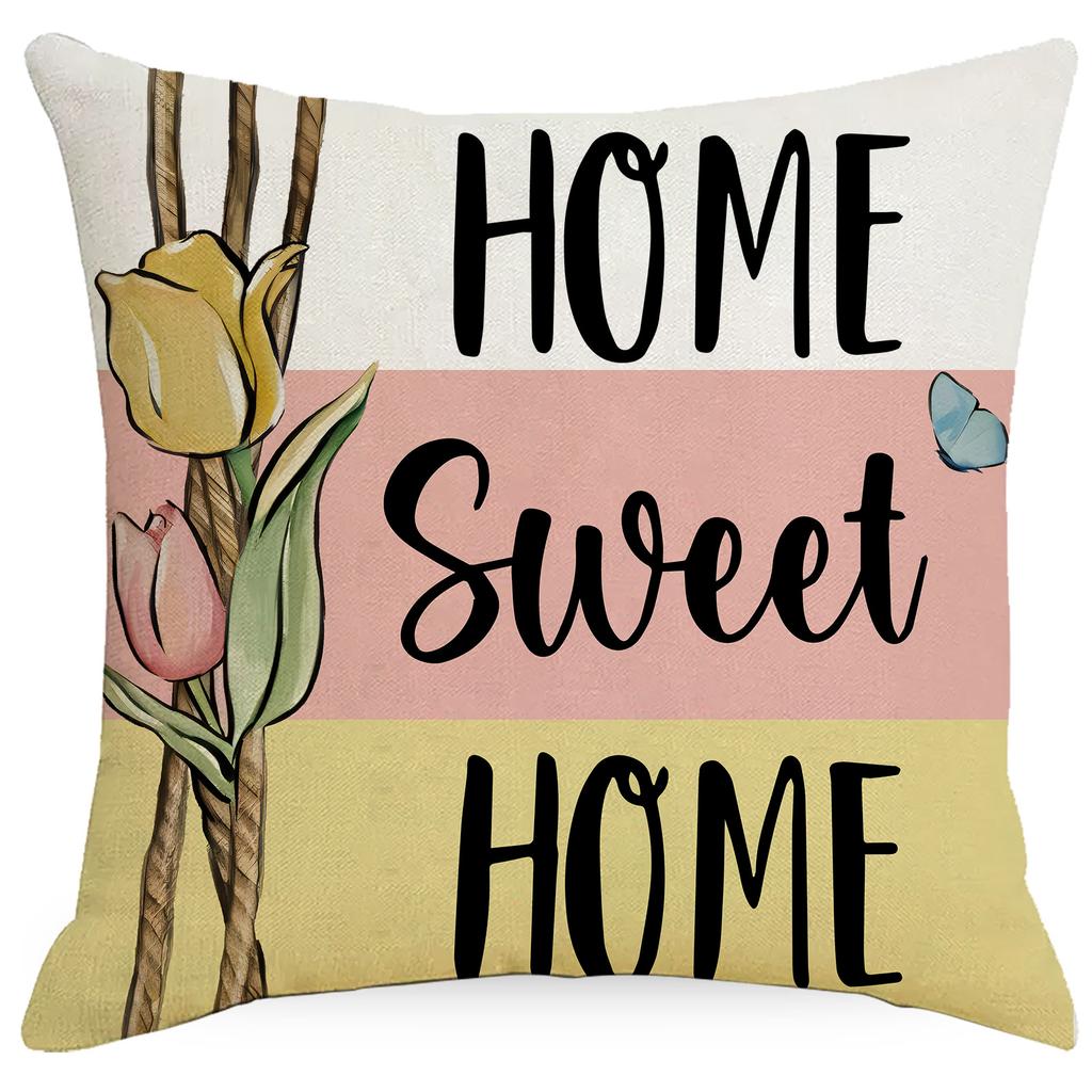 Poszewka na poduszkę z nadrukiem Zajączka Wielkanocnego Linia Wzór Jajka Dekoracyjna Poszewka na poduszkę Linia Poszewka na poduszkę