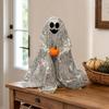 Dekoracja Duch na Halloween, Błyszcząca Figurka Ducha Zewnętrzna z Materiału z cekinami, Świecący Upiorny Duch na Imprezy Halloweenowe, Trawnik Zewnętrzny, Dekoracja Werandy