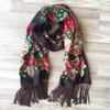 Vintage İşlemeli Polyester Eşarp - Dışarı Çıkmak İçin Nefes Alabilen Dekoratif Şal, Narin İşleme İşçiliğiyle Rüzgar Geçirmez