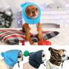 Warm Pet Hat Casual Solid Color Drawstring Adjustable Dog Hat with Pompom Winter Fashion Headgear Party Cosplay Hat