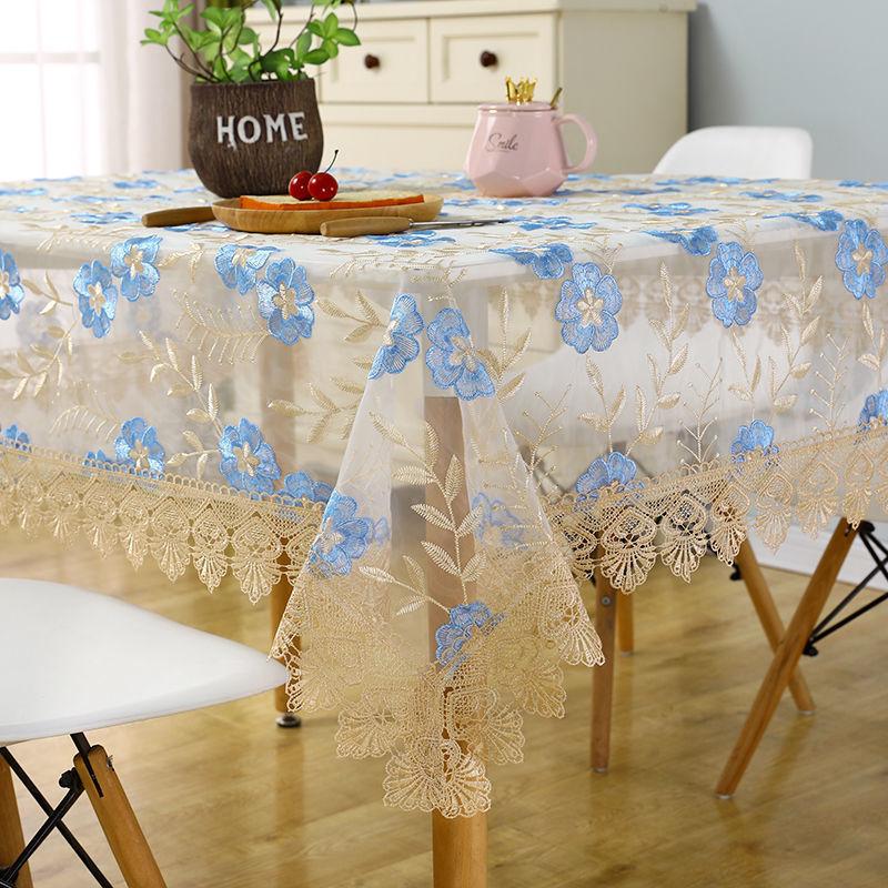 Romantic Lace Tablecloth Rectangular Polyester Fabric Home Decor Cover Perfect for Festive Occasions, Birthday Parties, and Weddings