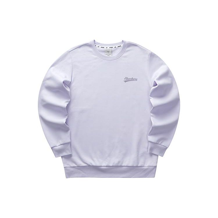 Skechers Solid Color Round Neck Pullover Loose Sweatshirt Unisex sweatshirt Stone-Purple L323U171-00FW L