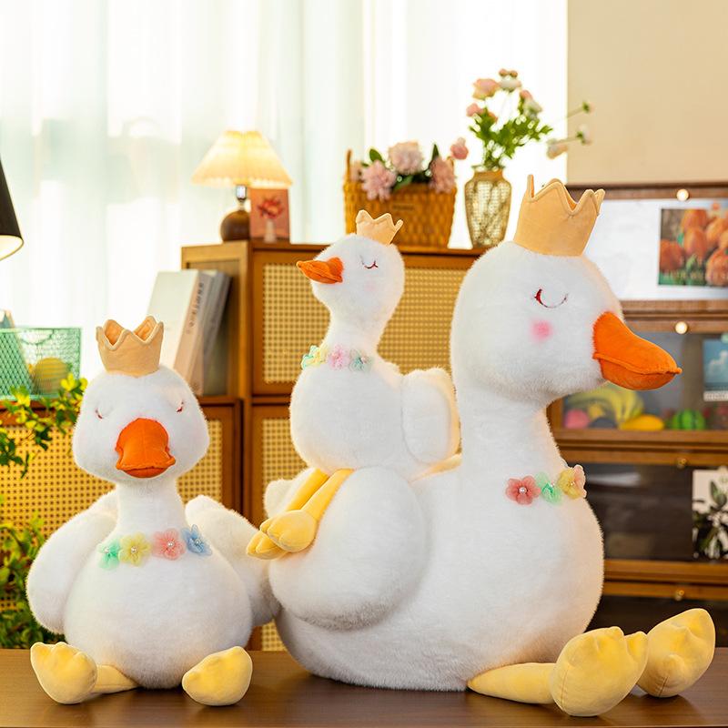 New Cute Big White Goose Doll Creative Plush Toy Swan Doll Children's Doll Little Duck Birthday Gift