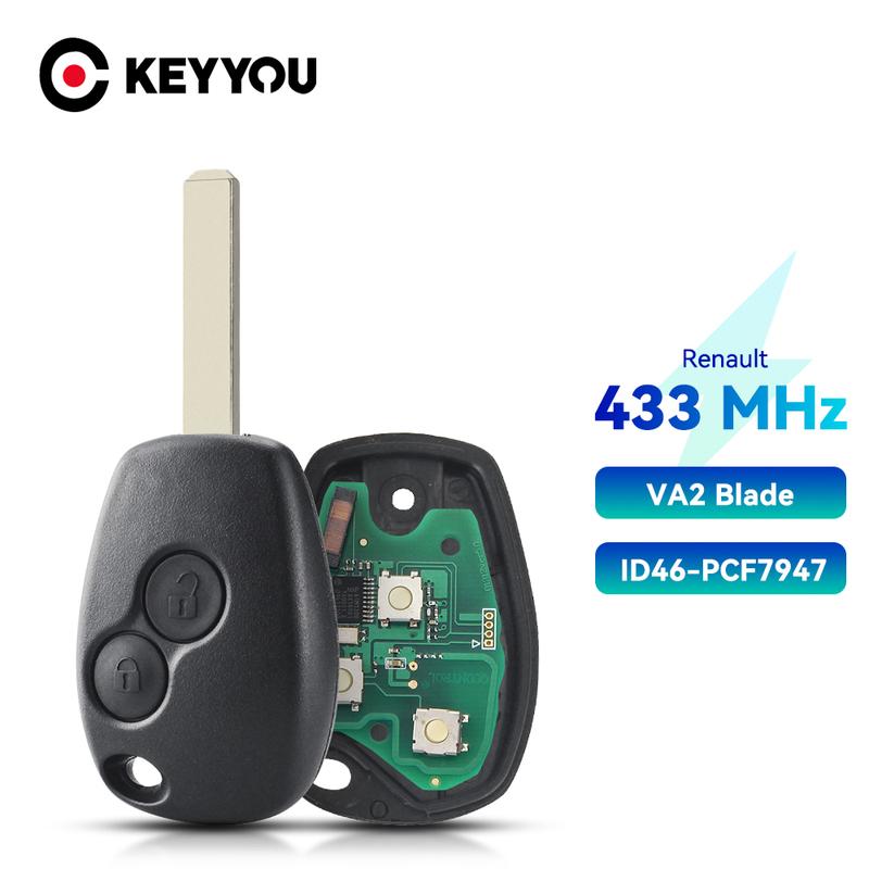 KEYYOU 2 3 Buttons Remote Key For Renault Duster Modus Clio 3 Twingo DACIA Logan Sandero Kangoo 433MHz PCF7947 Chip Fob Car Key