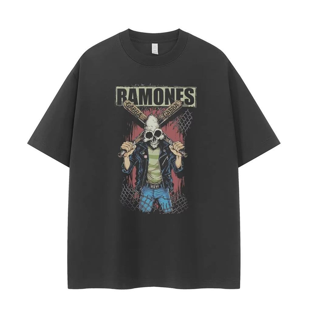 RAMONES Bandet Ramones Liten Design Retro Amerikansk Streetpunk Nedhasad Axel Rock Herr och Dam Kortärmad T-shirt
