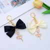 Big Bowtie Pendant Keychain Glittering Crystal Ballet Dancer Keyring Bag Hanging Decor Bridesmaid Gift for Wedding Guests