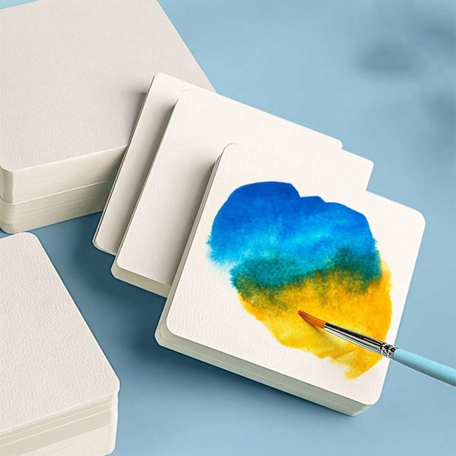 50 Sheets Watercolor Paper Bulk, 140 Lb/300 GSM Cold Press Paper White Water Color Paper For Adults Artists
