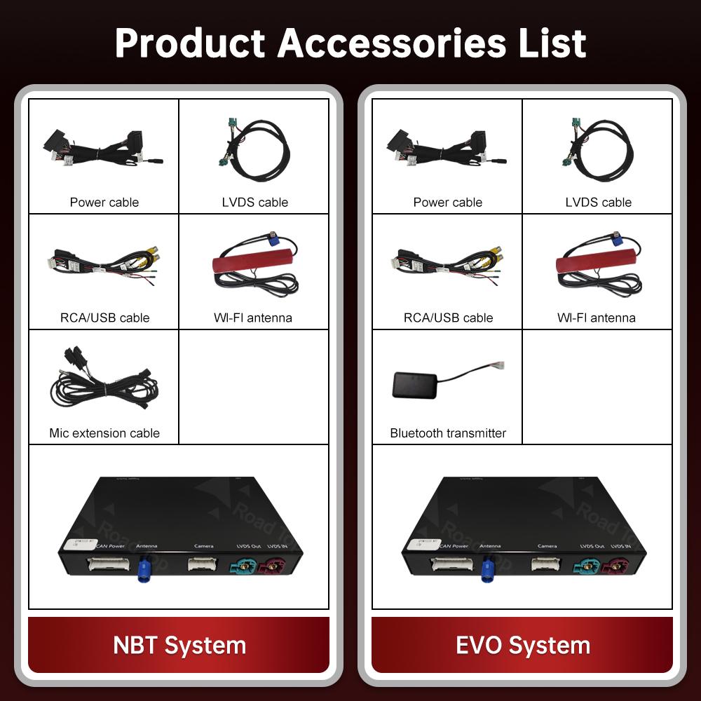 Road Top Wireless Carplay Retrofit Kit Decoder for BMW 1 2 3 4 Series With NBT EVO System F20 F21 F22 F23 F45 CarPlay Module