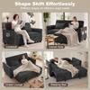 2 Seater Sofa Bed, 4-in-1 L-Shaped Convertible Pull-Out Sleeper Sofa with Adjustable Backrest and Side Pockets, Black