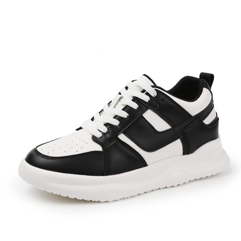 Men's White Sports Oxford Shoes Elevator Insole Height Increase 6cm Lace-up Sneakers Plus Size 37-46