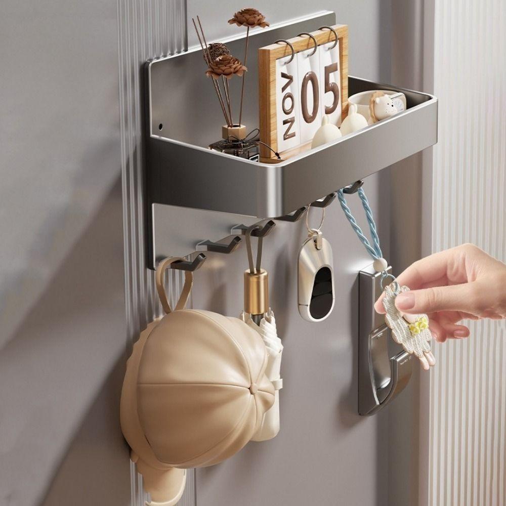 Carbon Steel Magnetic Storage Rack Punch Free Large Capacity Refrigerator Side Storage Rack Space Saving Wall Mounted Spice Rack beige