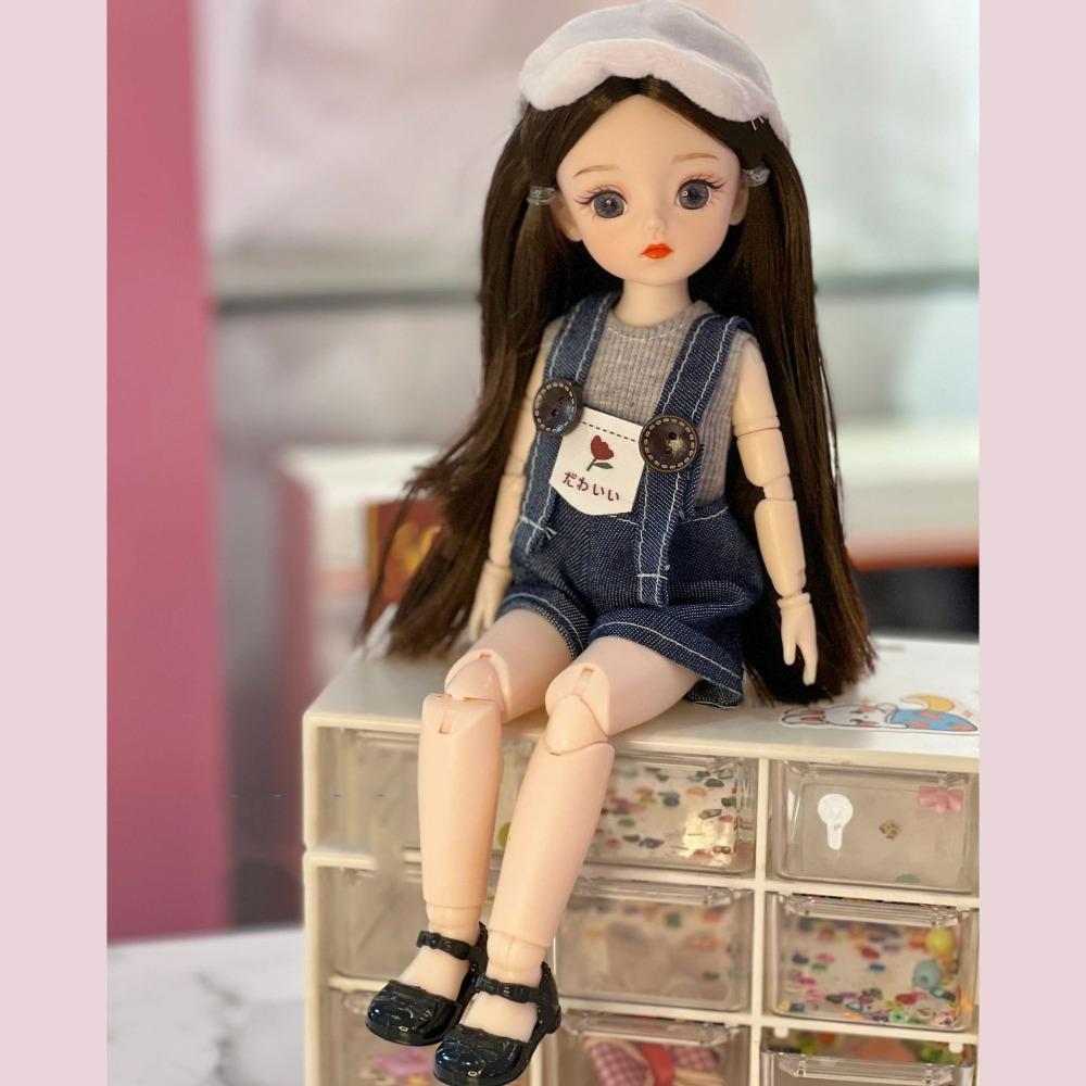 Thick Hair 30cm Bjd Doll Korean Makeup Look 1/6 BJD Doll Mini Girl Toy  Girls Gifts