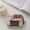 Striped Polka Dot Quilted Cotton Mini Coin and Makeup Purse