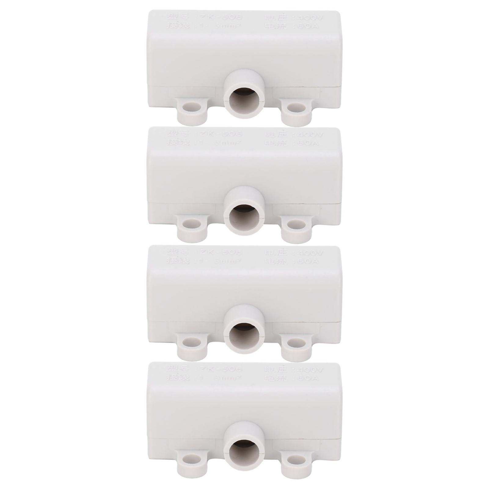 

4Pcs HighPower Main Splitter TShape Wiring Terminal Block Industrial Connector 400V 60A(1in