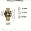 2pcs/set Fashion Mem's Calendar Quartz Watch, Casual Men's Stainless Steel Mesh Belt Wrist Watch & Men's Bracelet