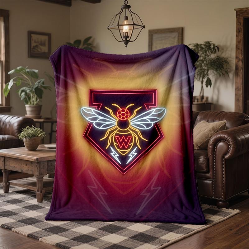 Watford Football Print Flannel Blanket Soft Warm Sofa Bed Throw Blanket For Home Office Bedroom