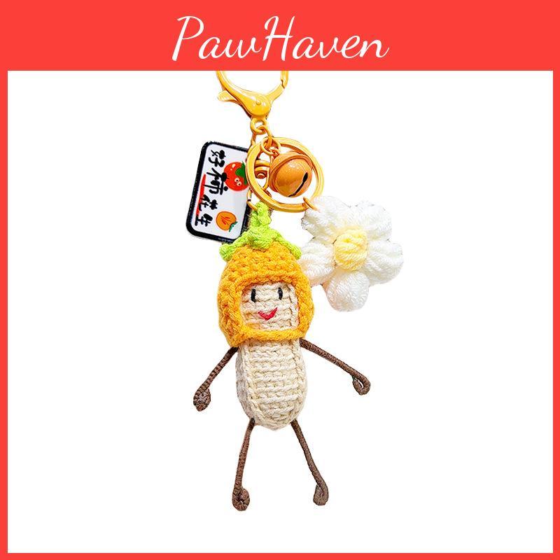 Head Persimmon Peanut Toy Craft Felt Keyring Featuring Small Decorate Pendant