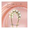 Miaomyao U-Shaped Hairpin Hair Stick Japanese Kimono Yukata Simple Pearl Hair Comb Hair Accessories Gold Flower Motif Cubic Zirconia Resin Pearl