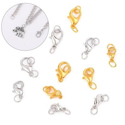High Quality 12mm Alloy Lobster Clasp for DIY Jewelry, Perfect for Bracelets and Necklaces. Single Circle Combination.