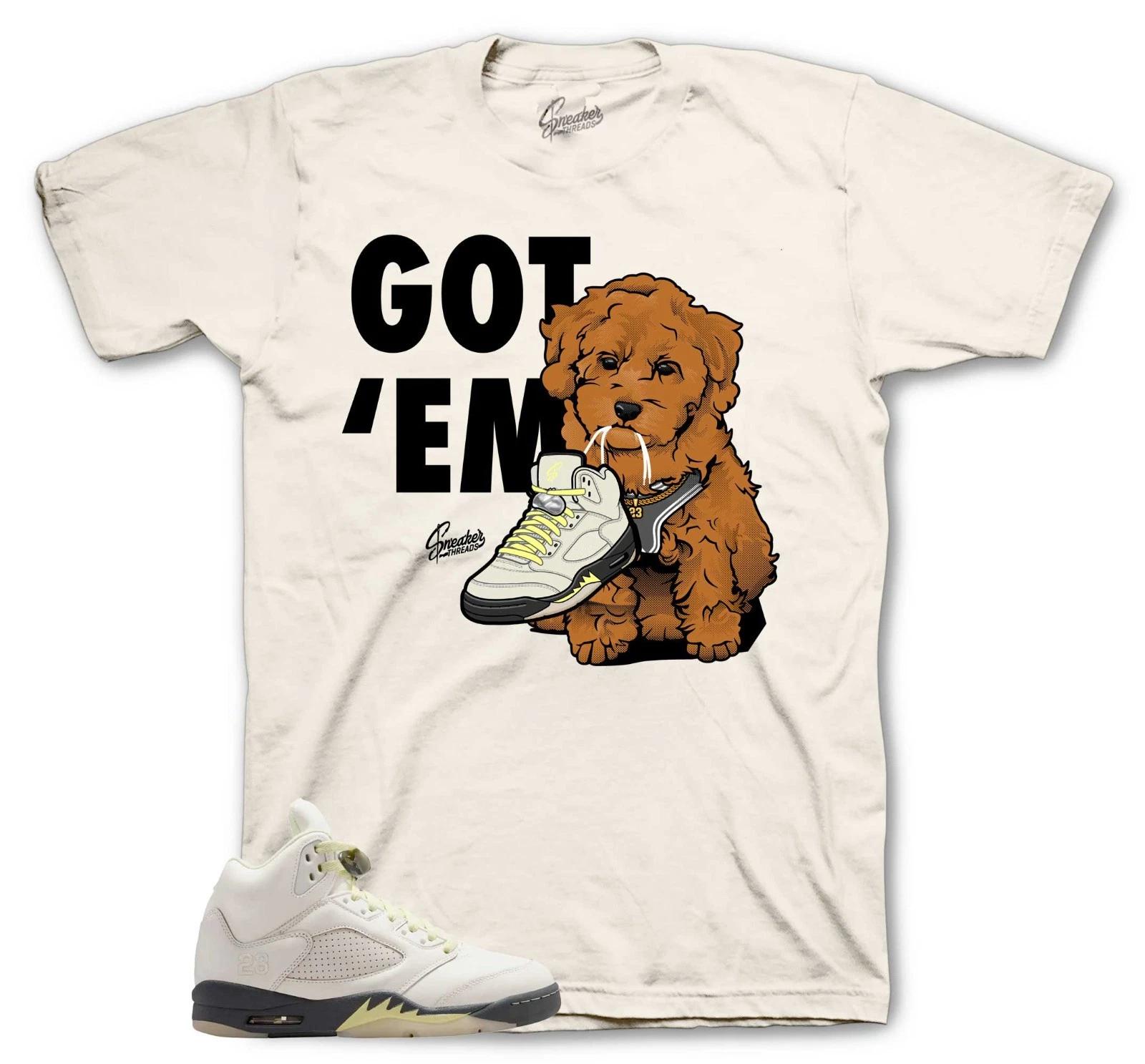 

Shirt To Match Retro 5 Luminous Green AJ5 Sneakers - Copped Em Tee L