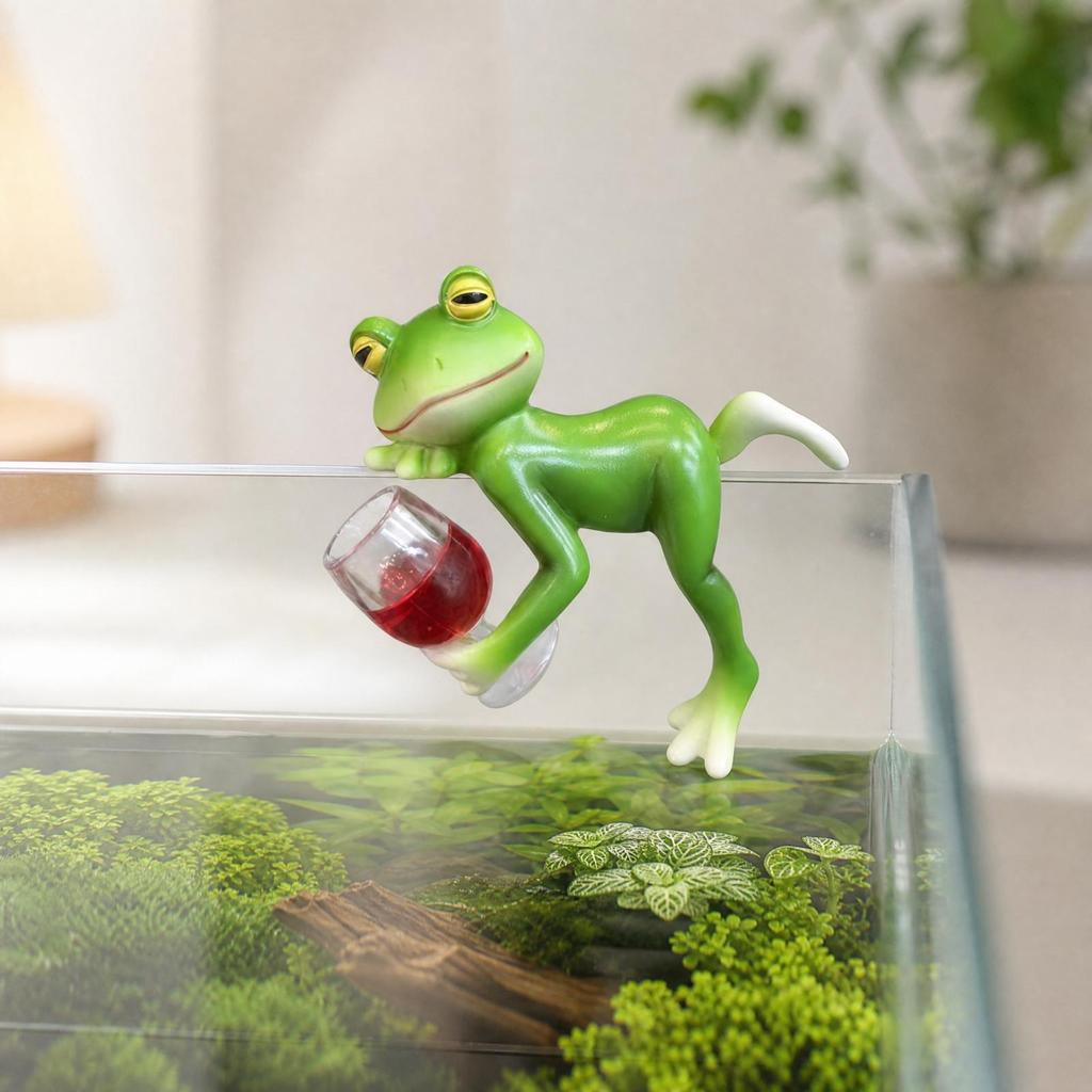 Decorative Cartoon Frog Ornament Animal-Themed Resin Figurine Colorful