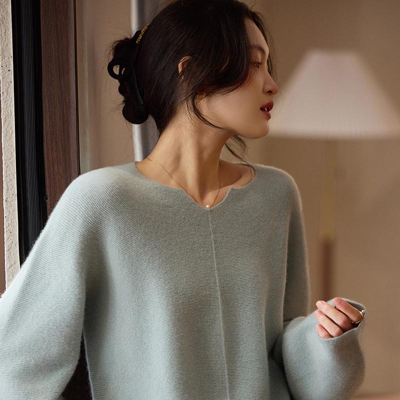 Dámský kašmírový svetr Kašmír Qinghe 30% kašmír 70% vlna podzimní a zimní pulovr hřejivý a módní