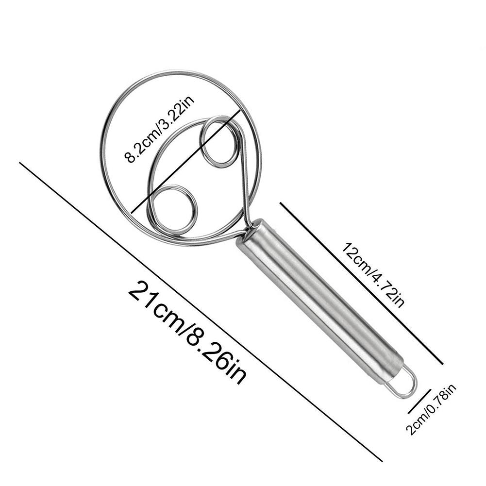 Stainless Steel Dough Whisk for Professional Kitchens and Home Cooking