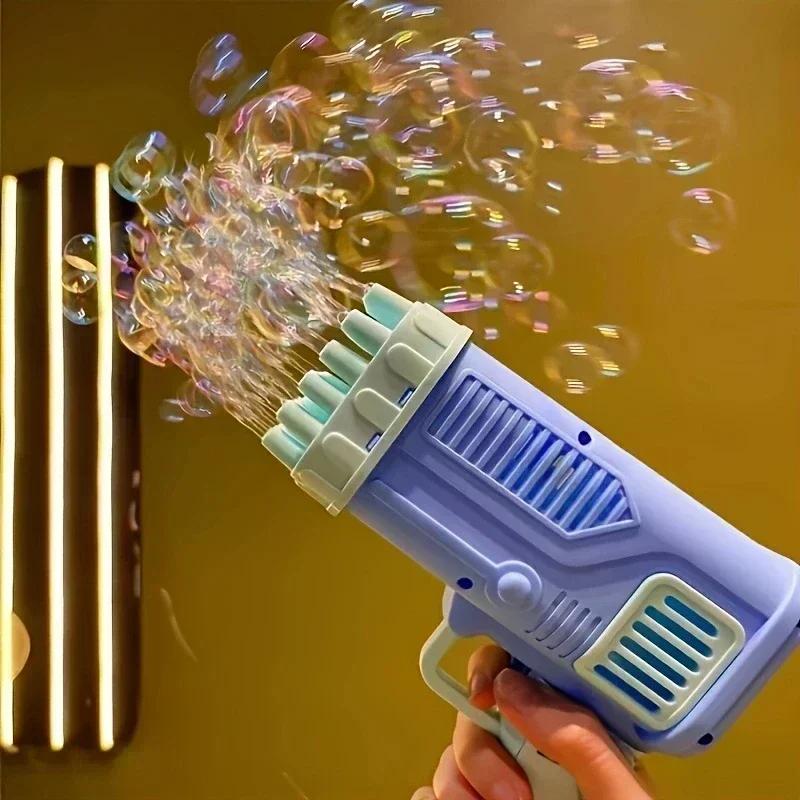 Kinder 32-Loch-Seifenblasenmaschine elektrische Seifenblasenpistole Outdoor Eltern-Kind Seifenblasen-Pustespielzeug ohne Batterie Seifenblasenwasser