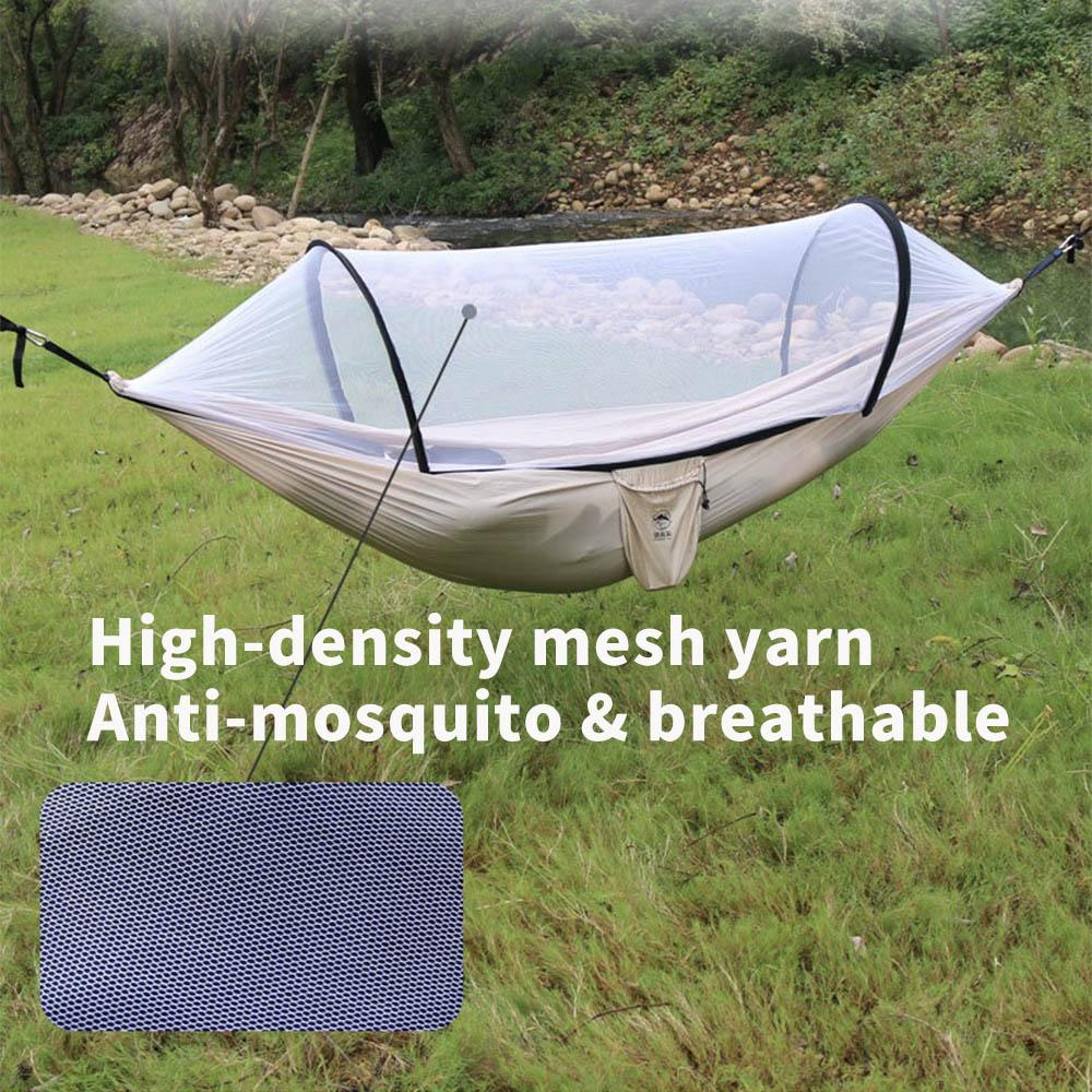 2024 Camping Hammock with Mosquito Net Pop-Up Light Portable Outdoor Parachute Hammocks Swing Sleeping Hammock Camping Stuff