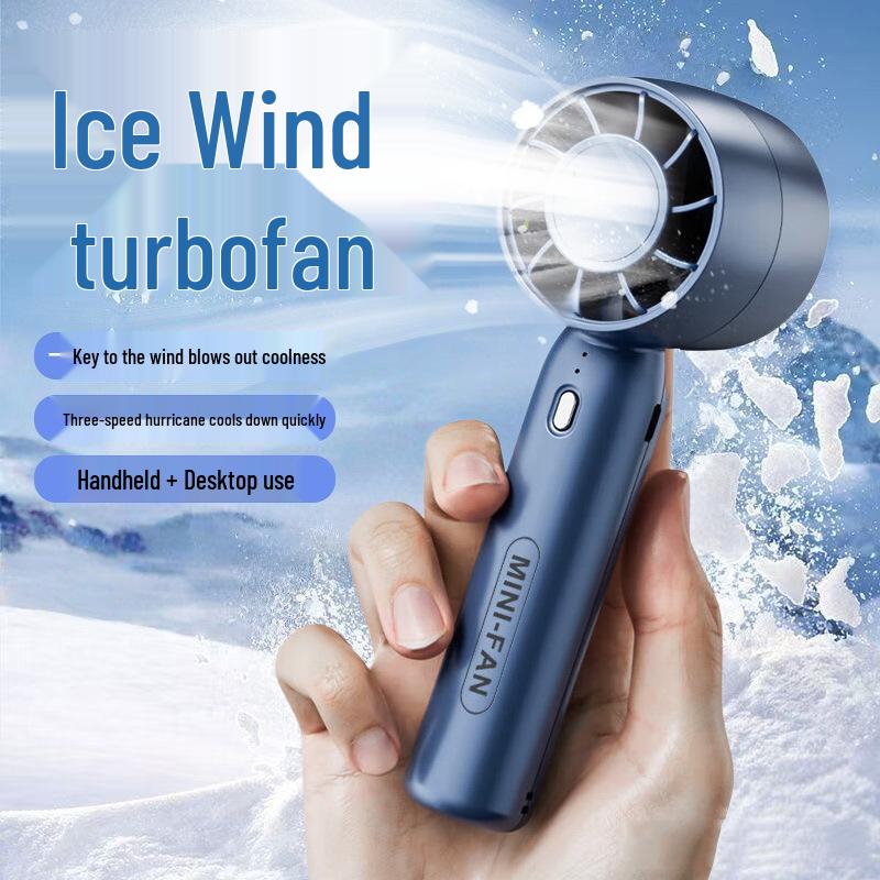 T10 Portable Handheld Fan: Silent, Strong Wind with Three Speed Settings