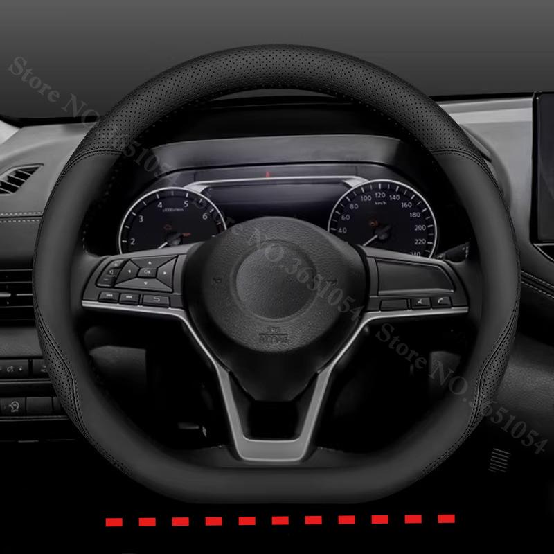 Breathable Napa Leather Car Steering Wheel Cover Non-Slip Car Handle Covers For Nissan Sylphy Qashqai Altima X-Trail Rogue