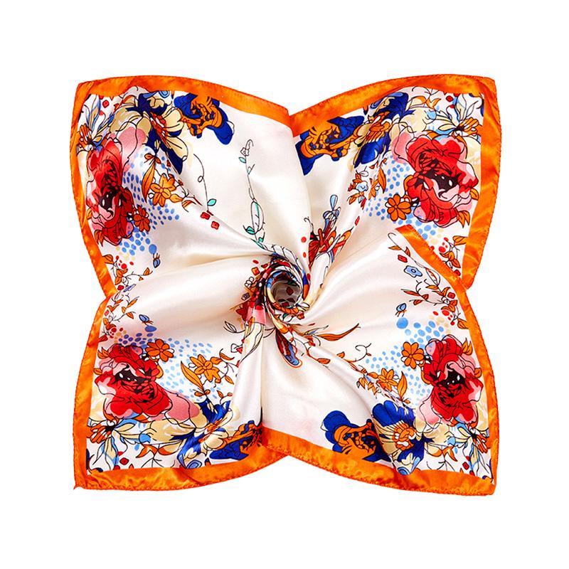 1Pc Square Flight Attendants 50x50CM Elegant Women's Scarfs Fashionable Hijab Bandana Polyester