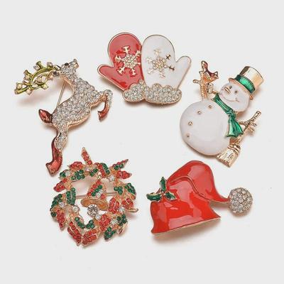 European & American Christmas Brooch - Santa & Snowman Corsage Gift