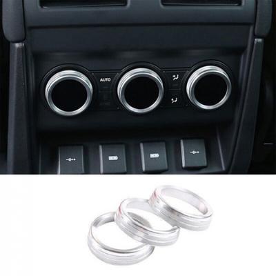 Fit For Defender 110 - Silver Aluminum Rear AC Knob Ring Cover Trim 3pcs