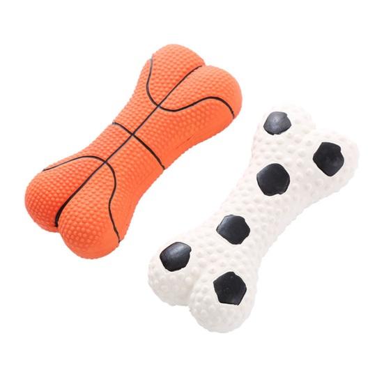 Διαδραστικό Squeaky Dog Toy Bone Shape Latex Παιχνίδι κατοικίδιων ζώων Καθαρισμός δοντιών Τρίψιμο σκύλου Molar Chew Toy για γάτες Σκύλοι Μειώνουν το άγχος Ανία