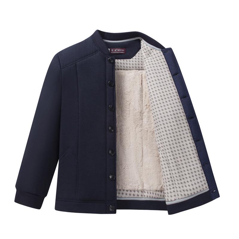Meng Tuo Men's Camel Hair Winter Jacket - Thick, Warm, Home Wear for Mid-Aged & Elderly, Plus Sizes Available