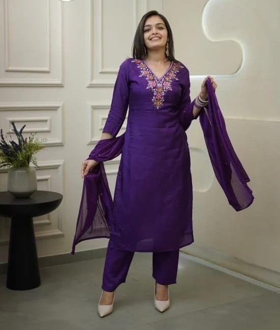 Indian Women Bollywood Kurta Pant Dupatta Set Party Wear Designer Top Tunic Kurti Dress