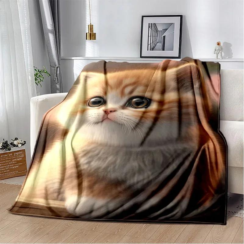 Cartoon Cute Calico Cat,Garfield Cat,Persian Cat,Ragdoll Blanket,Soft Throw Blanket for Home Bedroom Bed Sofa Cover Blanket Kids