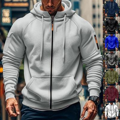 Men Athletic Workout Jacket Fashion Sweatshirt  Pockets Fall Fashion  Oversized Hoodies