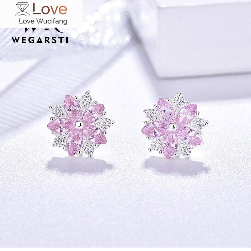 Sølv 925 Smykker Øredobber Kvinne Rosa Kirsebær Øredobb 925 Sterlingsølv Øredobber Bryllupsøredobb