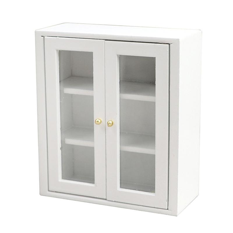 1:12 Dollhouse Mini Beyaz Duvar Dolabı Asılı Saklama Dolabı Mobilya Dekoru
