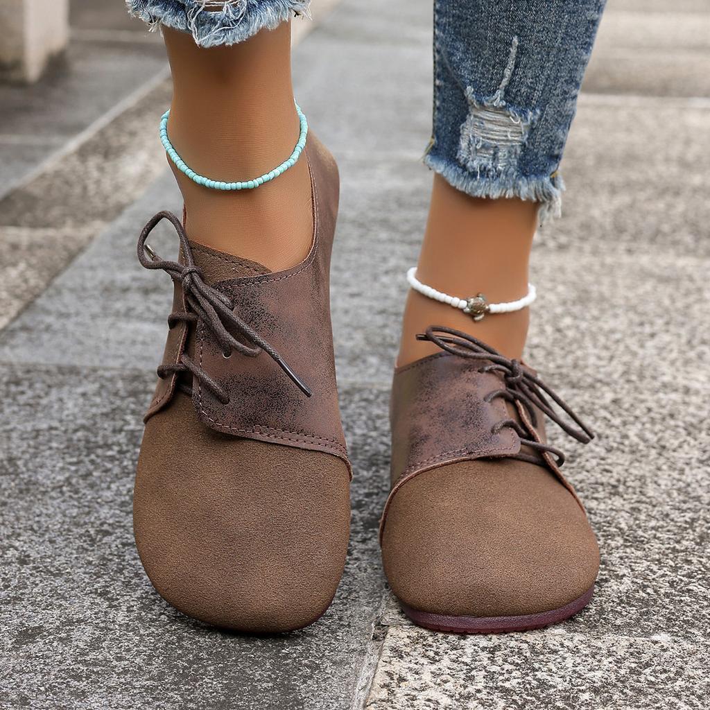 Summer Low Top Large Size Lace Up Women's Single Shoes Durable and Comfortable Flat Shoes Outdoor Soft Soled Casual Shoes