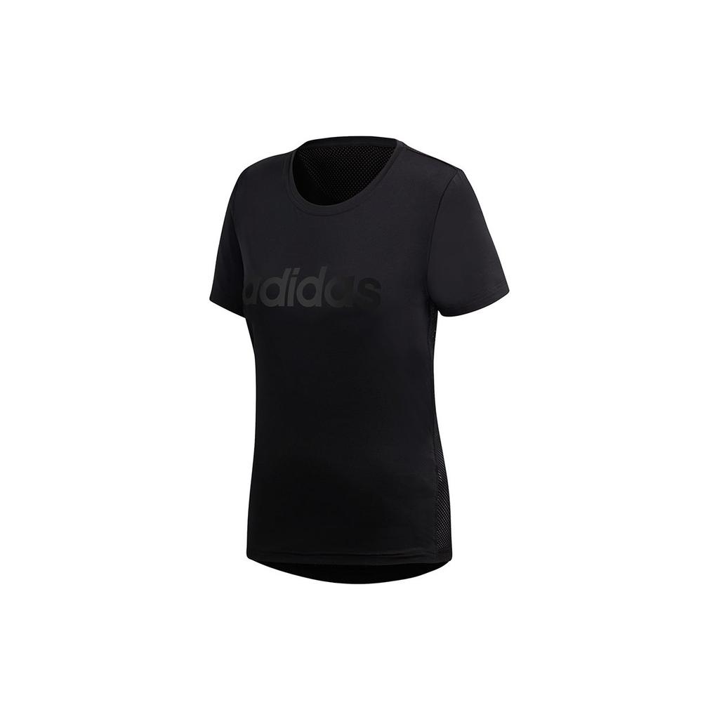 adidas T Shirts Women's Black Crew Neck Moderate Straight Fit DS8724